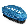 360 Curved Wave Brush For Men & Beard - Medium Hard Palm Wave Hair Brushes Wave Styler Great for Wolfing - Made with Beech Mix Boar & Nylon Bristle Brush for Barbers & Daily Use Black Hair (Blue)