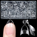 LoveOurHome 600pc French XS Stiletto Nail Tips Clear Fake Nails French Short Almond Nail Tips Soft Gel Almond Nail Tip Half Cover False Nail Tip for Acrylic Nails Gel Extension