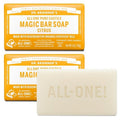 Dr. Bronner's Pure-Castile Soap Bars - Vegan & Organic - Citrus Scent, 2 Pack, 5 oz for Face, Body, Hair
