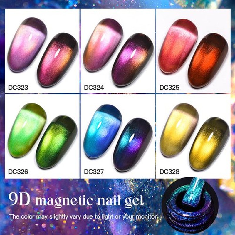 MTSSII Cat Eye Gel Polish Set,Magnetic Gel Nail Polish Kit with Magnet, Soak Off UV Cateye Gel Polish Kit Glitter Nail Art DIY Salon Gifts For Women 7ml/0.24fl.oz