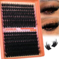 Thick Lash Clusters With Spikes 180D+280D Volume Eyelash Clusters 12-22MM Long Manga Lash Extension Spiky Cluster Eyelash Extensions 224Pcs Manga Individual Lashes DIY at Home by Anforlin