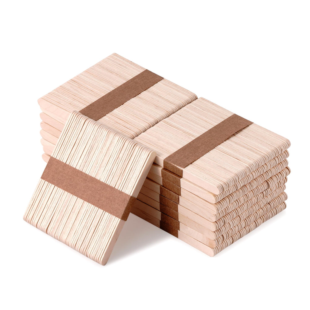 600 Pcs Wooden Wax Sticks 4.5-Inch Wood Waxing Stick Wax Spatulas Applicator Multi-Purpose Wood Popsicle Craft Sticks for Body Hair Removal, Tongue Depressors and Craft Projects