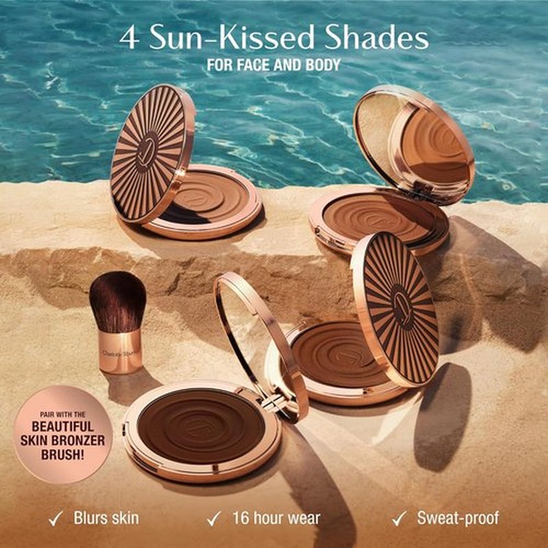 Charlotte Tilbury Face Makeup & Body Cream Bronzer - Hydrating Hyaluronic Acid for a Sun-Kissed Glow | 16Hr Wear, Sweat & Humidity Proof