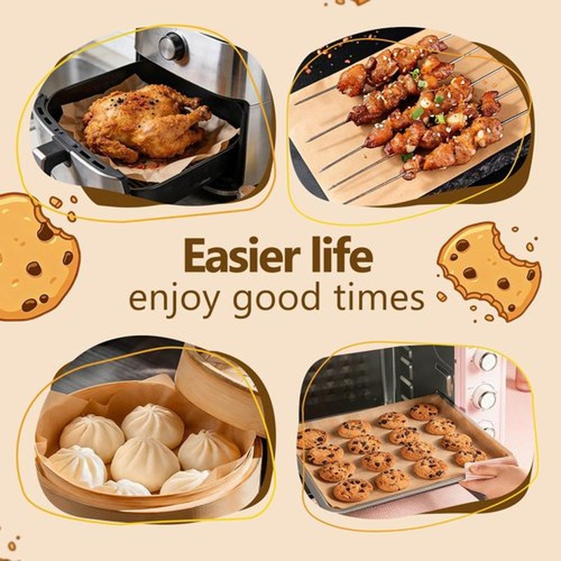 Skiennix Unbleached Silicone Coated Parchment Paper Sheets - 400 Pcs, 12x16 Inch, Non-Stick Baking Solution