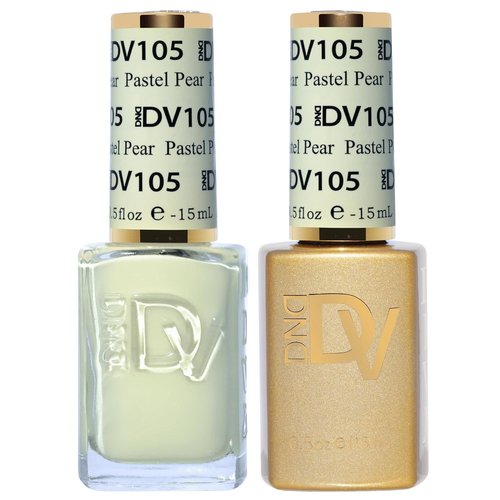 DND Gel Polish Set - Coquette Collection | UV/LED Gel & Air Dry Nail Lacquer Duo, 105 Pastel Pear, 0.5 Fl Oz