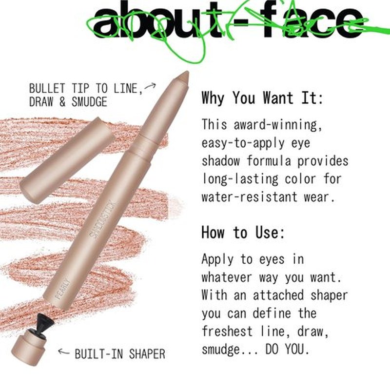 About-Face Shadowstick - Long-Wear Cream Eyeshadow Stick with Matte & Pearly Finishes - Vegan, 0.049 oz (Miracle Mimosa)