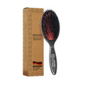 SHASH 100% First Cut Boar Bristle Hair Brush, Suitable For FINE TO THIN HAIR TYPES ONLY - Naturally Conditions Hair and Improves Texture, Made in Germany (Black, Meduim)