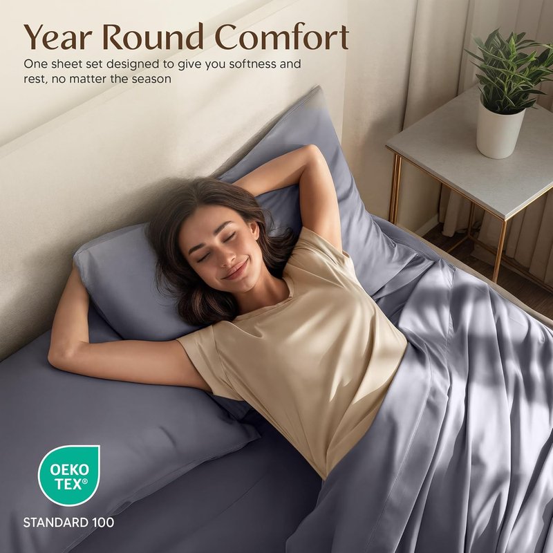 Utopia Bedding Queen Size Sheet Set - Soft, Breathable Microfiber | 4-Piece in Grey with Oeko-Tex Certification