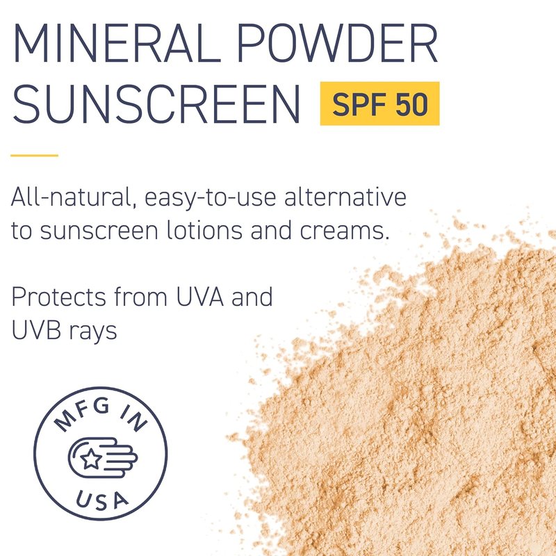 Brush On Block SPF 50 Mineral Powder Sunscreen - Translucent, Broad Spectrum, Water Resistant Protection for All Skin Tones