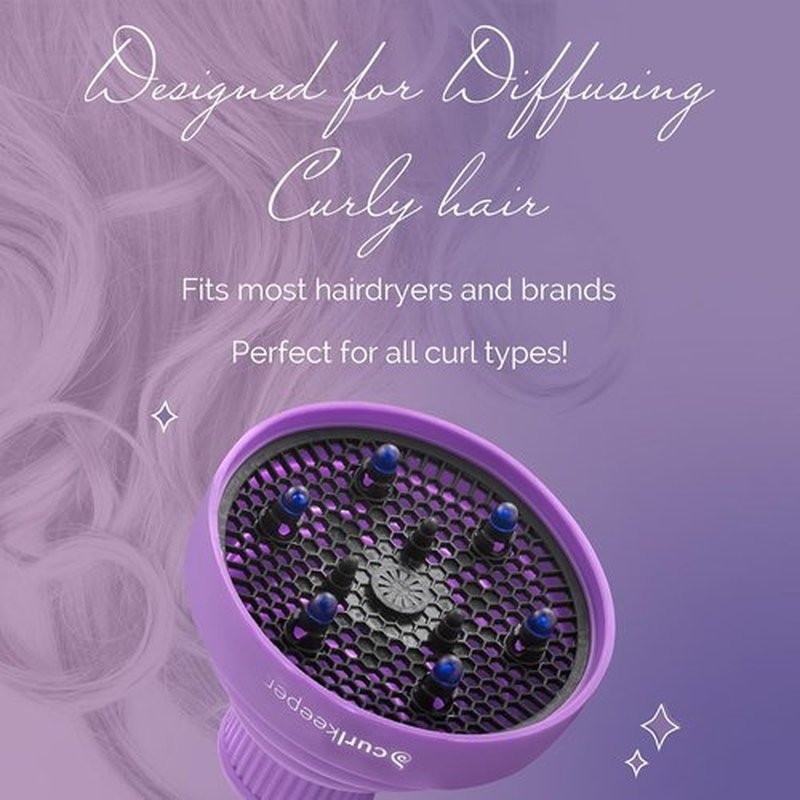 Curl Keeper Hair Dryer Diffuser - Pop-Up Silicone Attachment for Curly Hair | Travel-Friendly & Adjustable