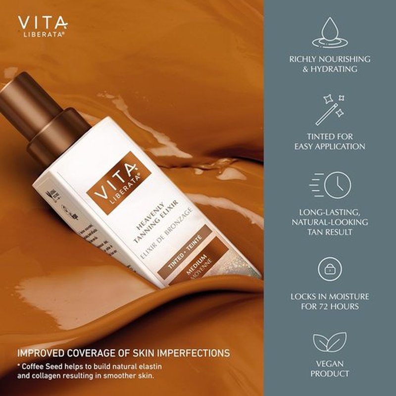 Heavenly Tanning Elixir - Untinted Medium Self-Tanner | 150ML for a Natural Glow