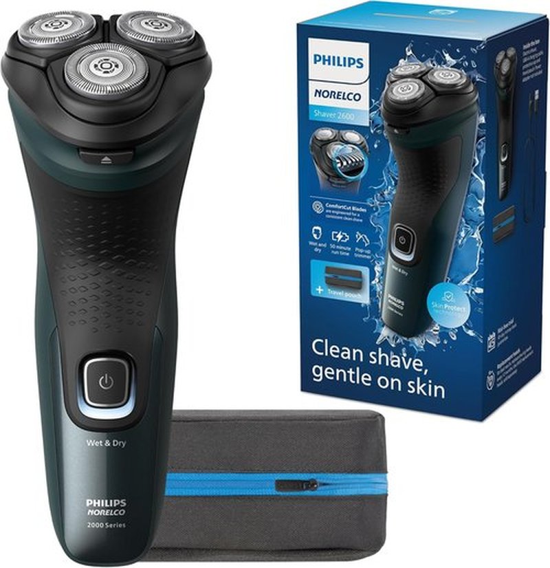 Philips Norelco Electric Shaver 2600 Series - Wet & Dry Use, Pop-Up Trimmer, Dark Forest Green, Model X3052/91