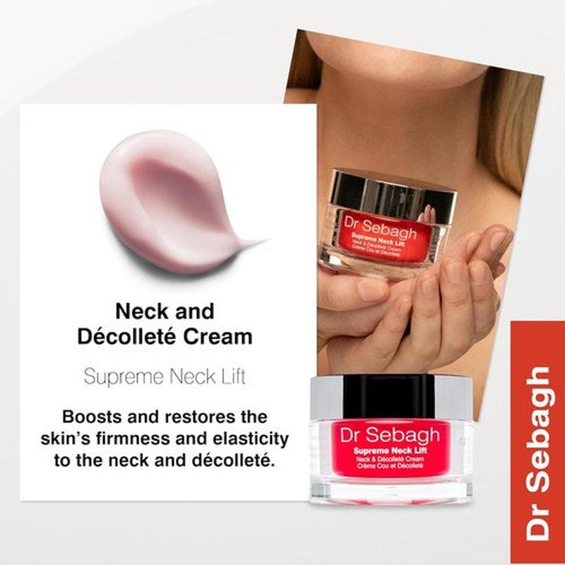 Dr Sebagh Supreme Neck Lift - Firming & Rejuvenating Neck Cream for Wrinkles | 1.7 fl oz - Smooth & Restore Elasticity