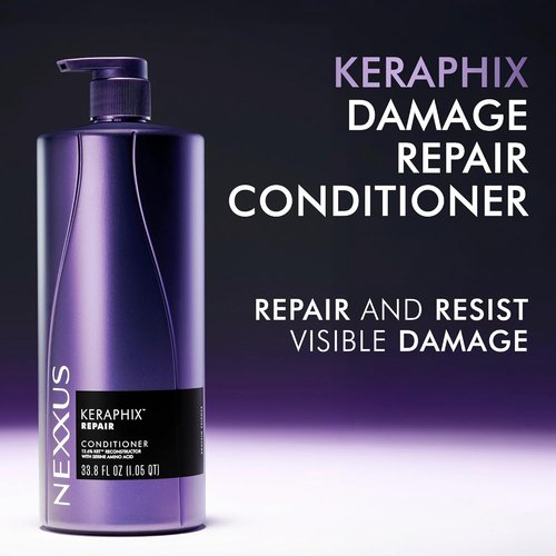 Nexxus KERAPHIX Hair Care | 2-Pack Conditioner for Damaged Hair Repair | 33.8 Fl Oz Each