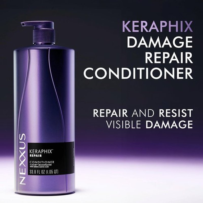 Nexxus KERAPHIX Shampoo & Conditioner for Damaged Hair 2 Pack Damaged Repair Powered by KRT Keratin Resistance Therapy with Liquid Crystal Amino Acids 33.8Fl Oz