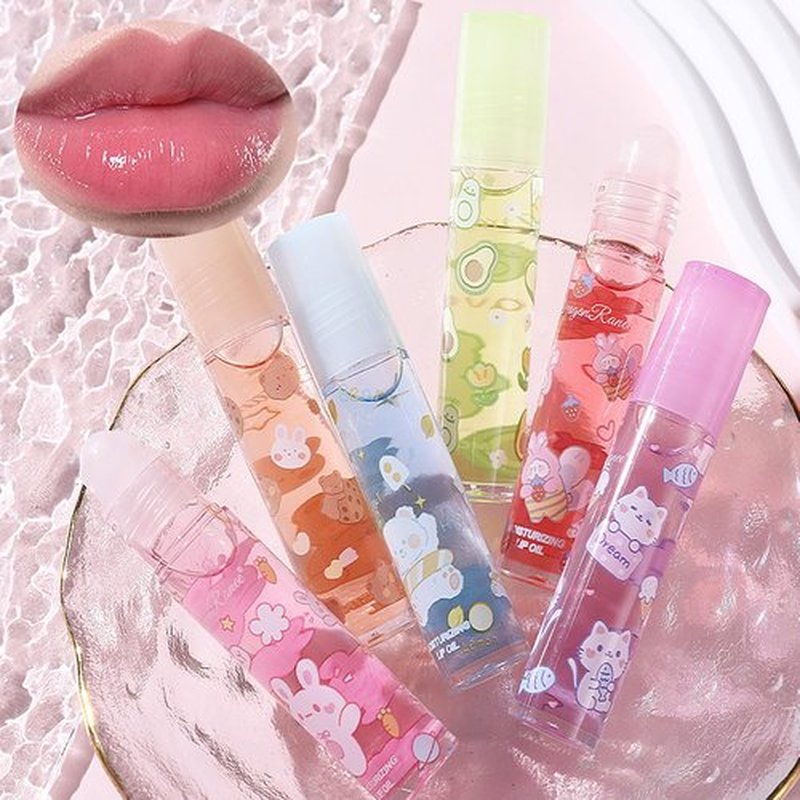 DENESTUP 6pcs Roll On Lip Gloss Set, Fruit Flavored Lip Gloss Set Glossy Lip Make-up for Women Non Toxic, Party Gift, Best Friends