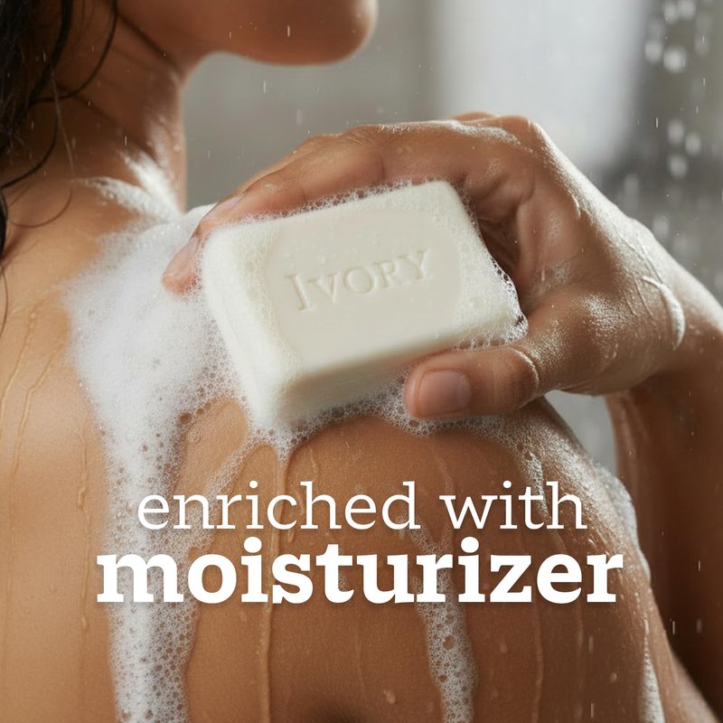 Ivory Sensitive Bar Soap, Designed for Whole Family, Fragrance Free, 99.44% Pure Formula, Plant-Based Cleanser, Made Without Heavy Perfume, Parabens, Phthalates, For All Skin Types, 3.17 oz (10 Count)