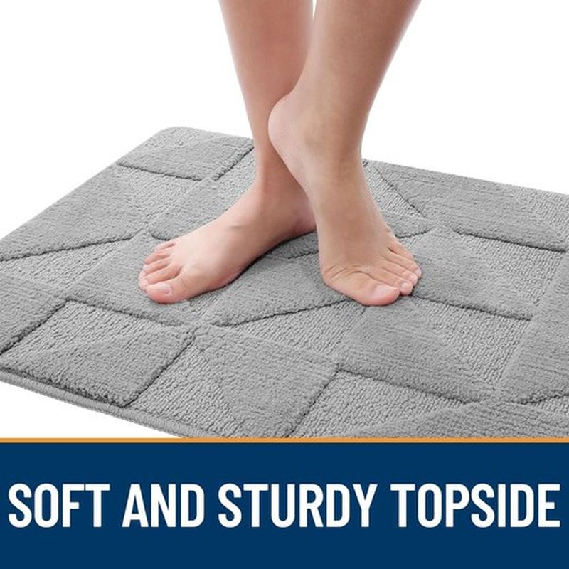 OLANLY Indoor Door Mat - Non-Slip, Absorbent, Low-Profile Entrance Mat | 32x20 Inches, Grey