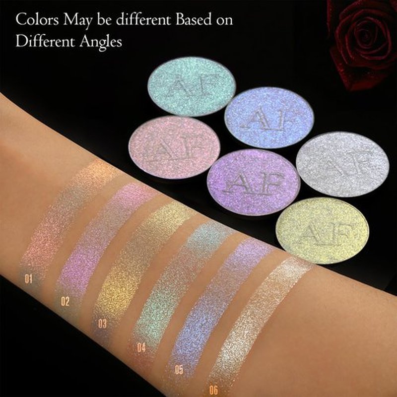 Purple Diamond Highlighter Makeup, Duochrome Shimmer Highlighter Makeup Powder, Long Lasting Lavender Iluminadores De Maquillaje for Face Cheeks Body, Sparkly Shiny Face Illuminator for All Skin, #02