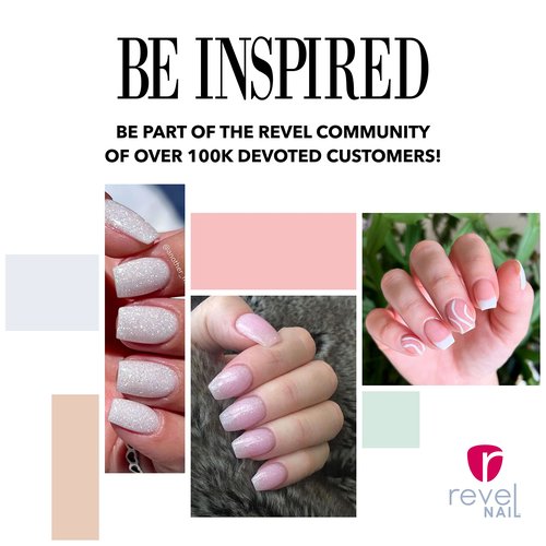 Revel Nail Dip Powder Starter Kit, 4-Color French Manicure Set with Base Coat, Activator, Finish Gel & Gel Thinner, Made in USA