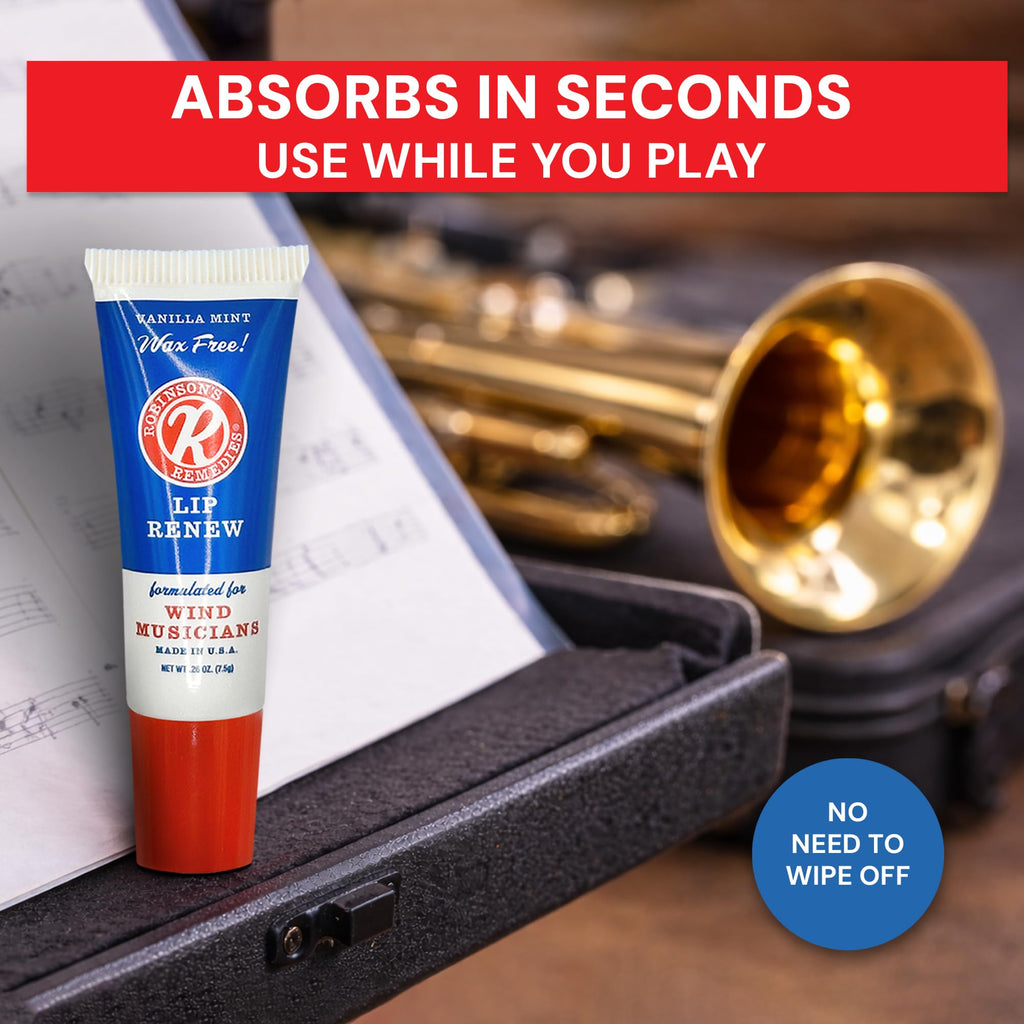 Robinson's Remedies Lip Renew Endurance Cream for Wind Musicians (15ml cosmetic tip airless bottle)