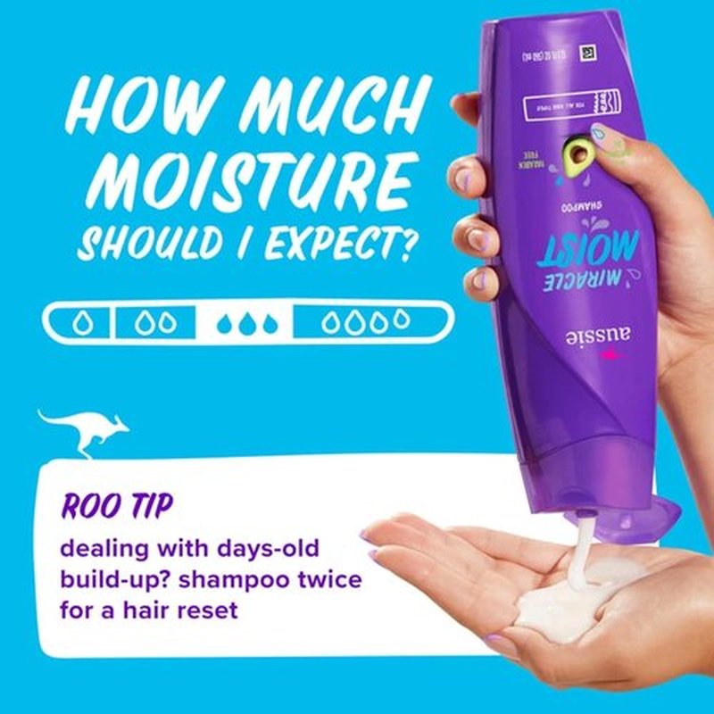 Aussie Miracle Moist Shampoo - Deep Hydration for Dry Hair | 12.1 Ounce