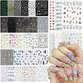DANNEASY 36 Sheets Varied Nail Art Stickers, Butterfly Flower Letter Star French Tips Gold Nail Decals Self-Adhesive Nail Design Stickers Colorful Nail Stickers for Nail Art Women Kids