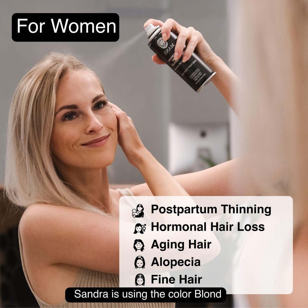 Mane Micro-Mineral Hair Thickening Spray & Root Touch Up Spray, Instant Volume & Root Cover Up for Thinning or Fine Hair, Buildable Coverage for Men & Women, Travel Size, Medium Brown, 100 ml