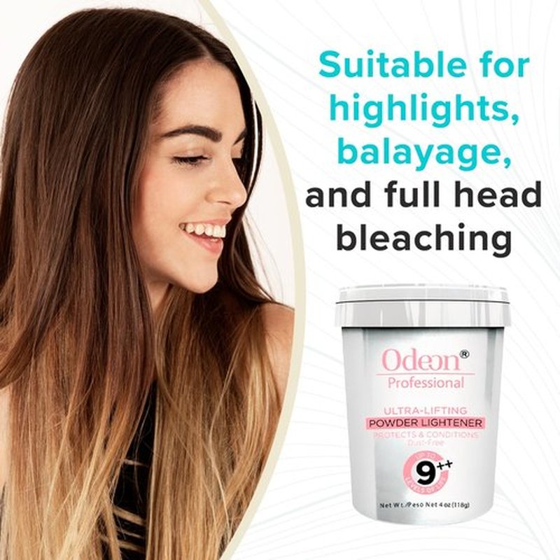 Odeon Ultra-Lifting Powder Lightener 4oz – Lifts Hair Up to 9+ Levels. Ideal for Balayage, Highlights & Full Bleaching. Smooth, Dust-Free Formula for Professional Results.