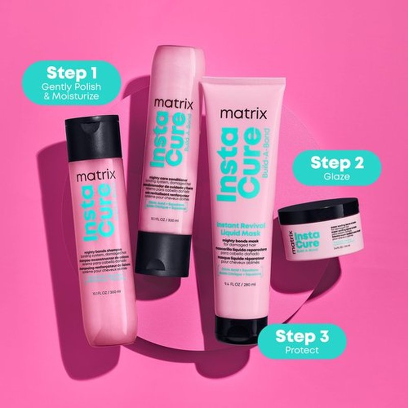 Matrix Instacure Build-A-Bond Super Sealing Leave-In Balm - Repairs & Seals Damaged Hair, Heat Protects and Smooths Frizz, With Citric Acid & Squalane, Vegan, Sulfate-Free, Paraben-Free