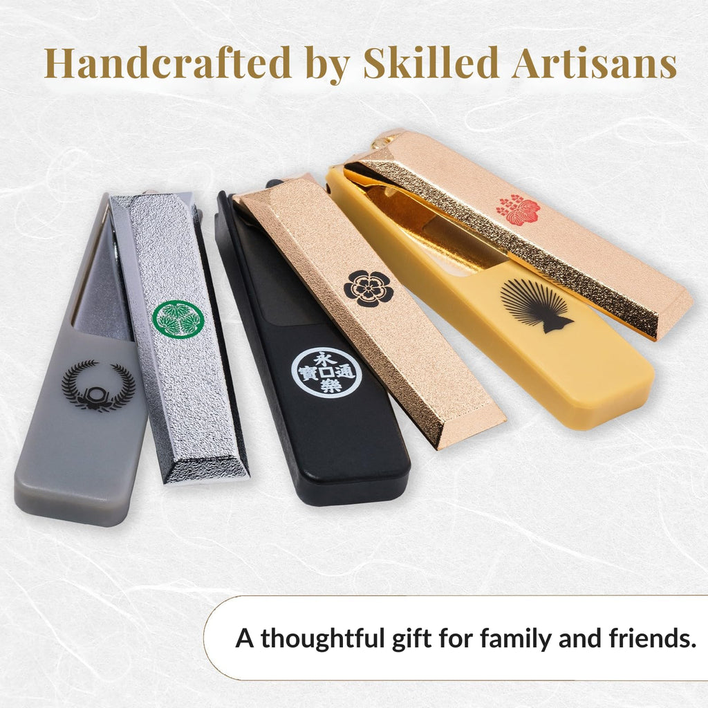 Wablade Nail Clipper with Curved Blade, Japanese Carbon Steel, Built-in Nail File, Splash-Resistant Catcher, Samurai-Inspired Design, Made in Seki Japan (Oda Nobunaga)