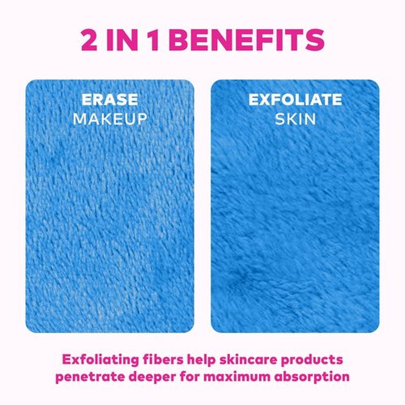 The Original MakeUp Eraser PRO, Effortlessly Remove All Makeup Using Only Water, Including Waterproof Mascara, Eyeliner, Foundation, Lipstick, Sunscreen,and More! Berry Blue, 1ct