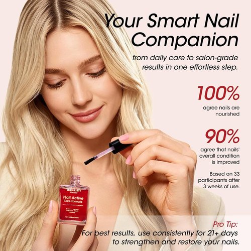 Gellen Active Glow Nail Polish - One Step Ridge Filler & Strengthener with Pomegranate Oil | 0.54 Fl Oz