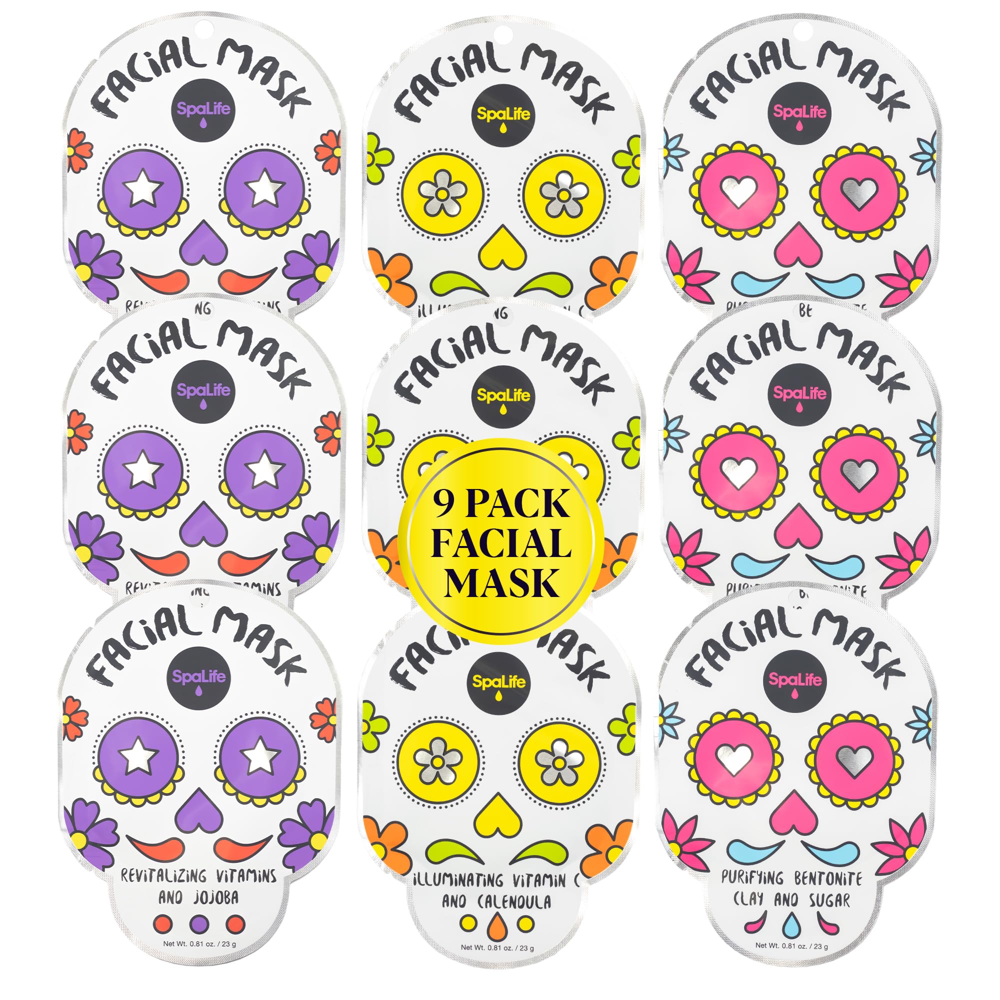 SpaLife Beauty Santa’s Squad 2025 Christmas Face Mask Bundle | Korean Facial Masks | Hydrating, Soothing, Complexion Enhancing and Firming Sheet Mask Set | Christmas Gifts for Women | 12 Pack