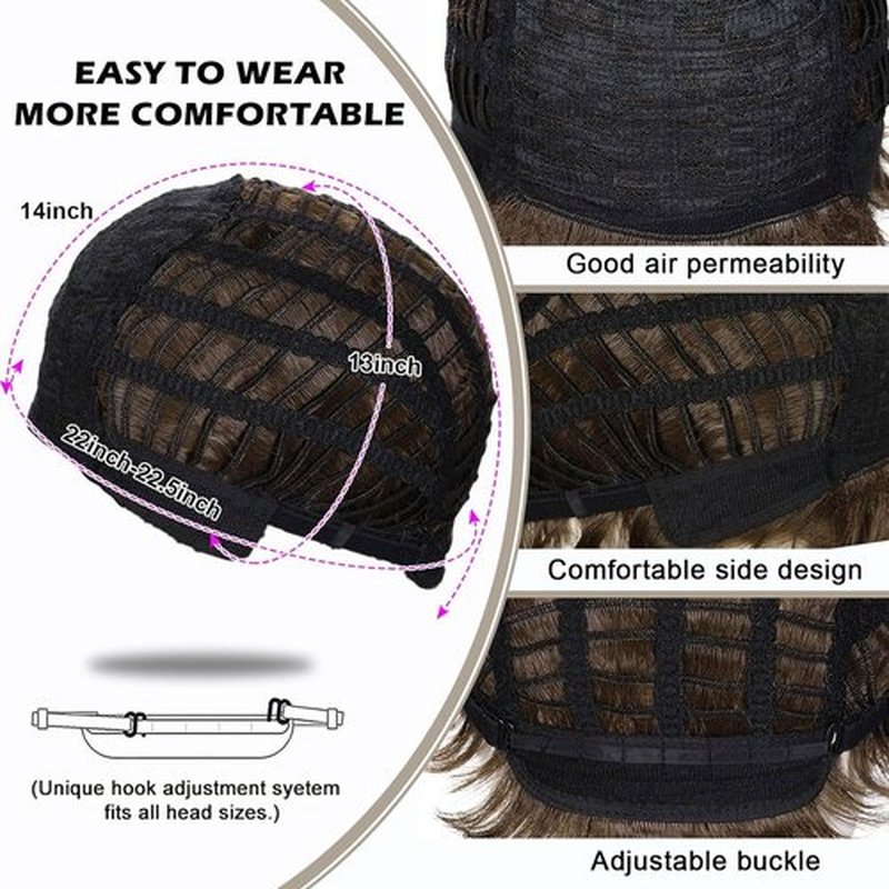 Dsimeig Long Curly Black Wigs for Men Halloween Costume Party Wig