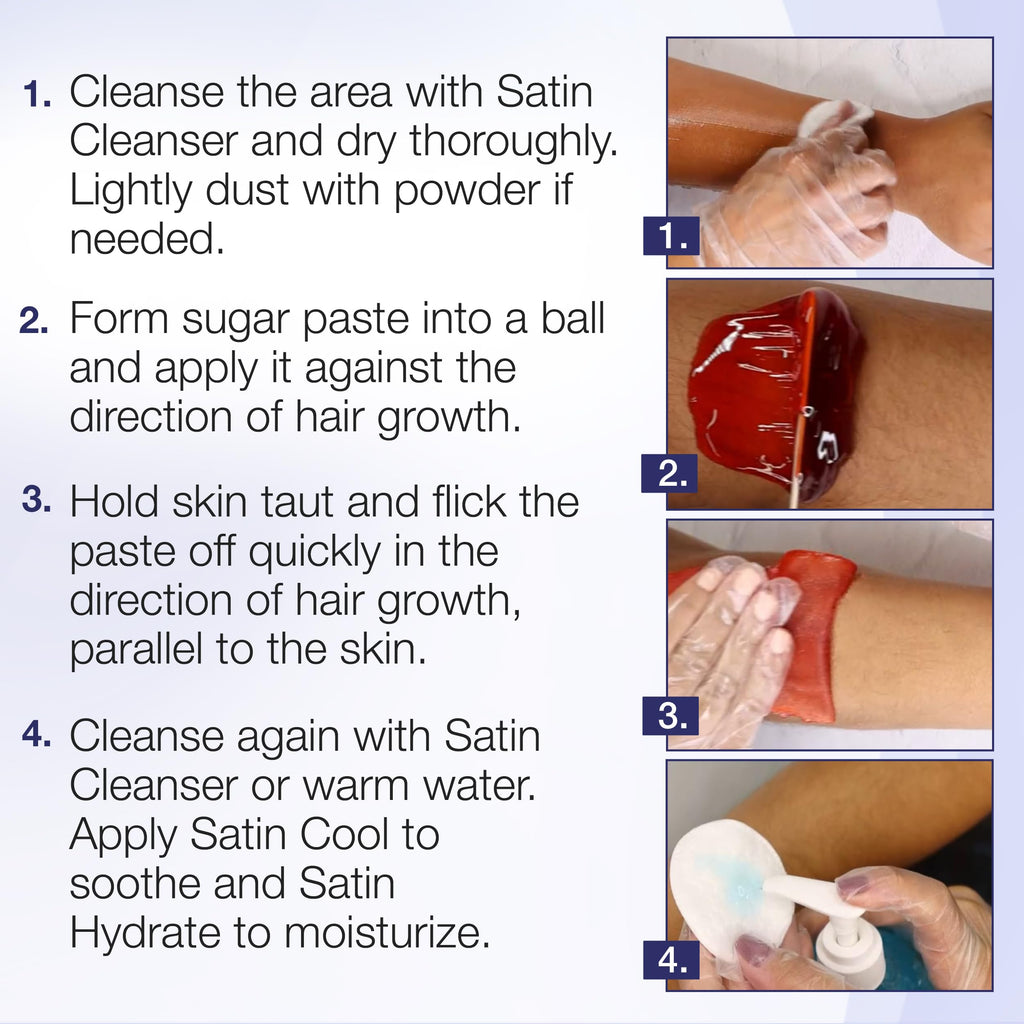 Satin Smooth Firm Sugar Paste – Natural Sugaring Hair Removal for Sensitive Skin, Bikini & Delicate Areas, 42.3 oz