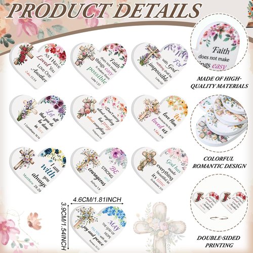 50 Pcs Christian Gifts Bulk for Women Religious Scripture Mini Heart Nail Files Emery Board Double-Sided Nails Boards Bible Verse Group Church Religious Party Favors for Employee Coworker Supplies