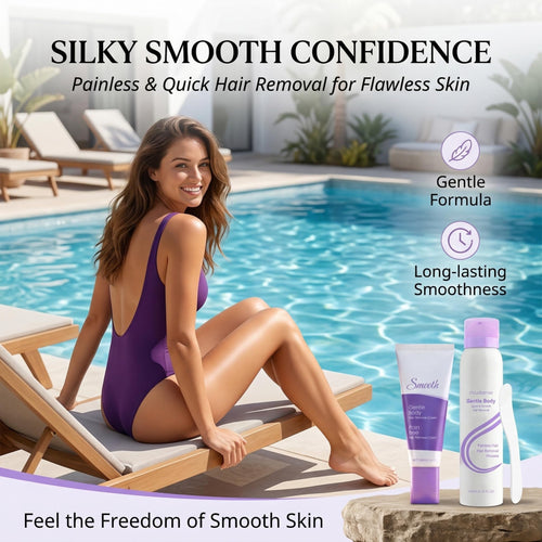 2-in-1 Hair Removal Cream & Mousse Combo Set Fast-Acting Depilatory for Women & Men, 100g Tube + 140ml Foam with Scraper