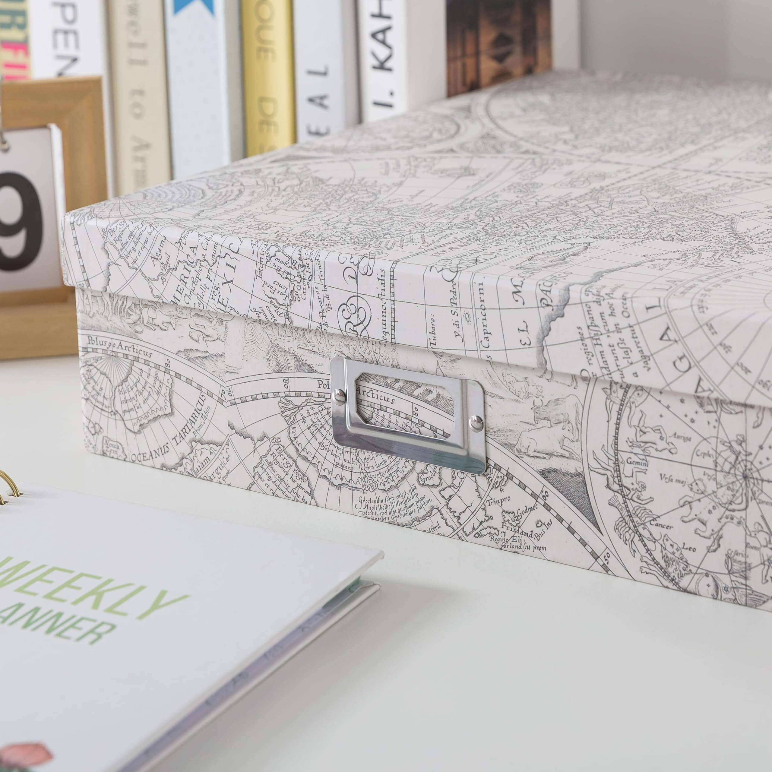 Soul & Lane - Travel Keepsake Storage Box, 14.8x13x3.7 In, Vintage Atlas