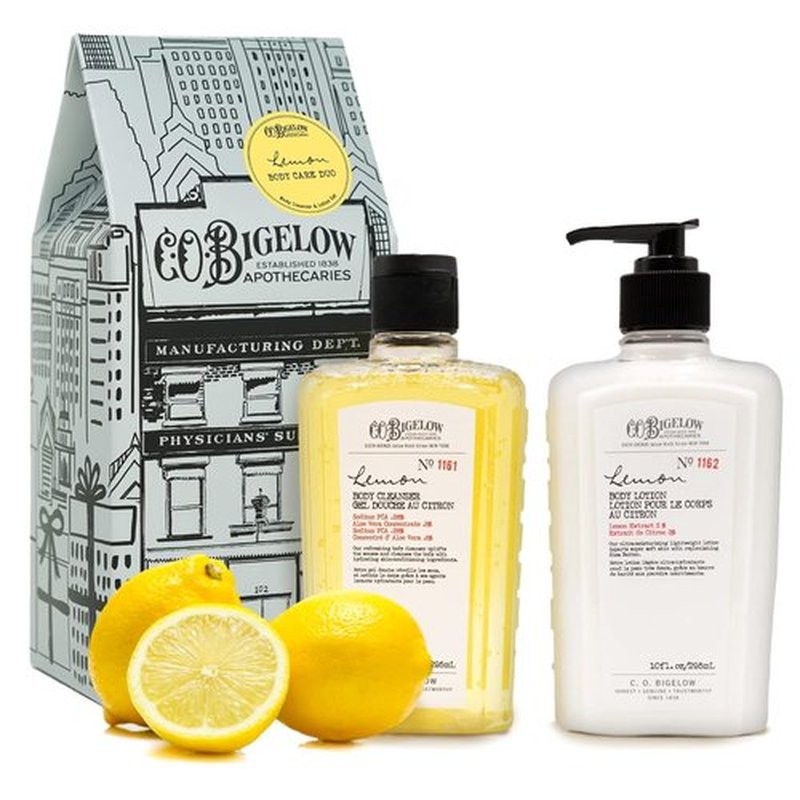 C.O. Bigelow Apothecary Bodycare Gift Set - Lemon Body Wash & Moisturizing Lotion | 10 Fl Oz, Set of 2