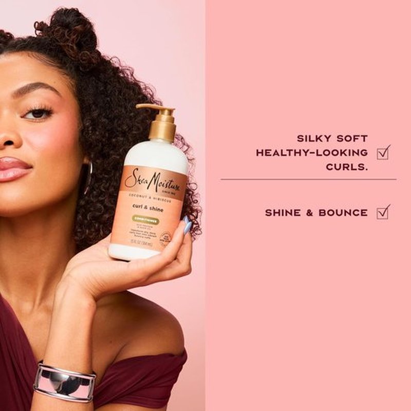 SheaMoisture Curl & Shine Conditioner - Coconut & Hibiscus for Thick, Curly Hair | 13 oz Moisturizer