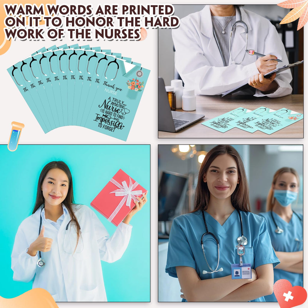 Patelai 36 Pcs Nurse Gifts for Women, 2026 Nurse Appreciation Gifts Bulk, 12 oz Tumbler Cute Pen Keychain Badge Reel Cards for 2026 Nursing Week Graduation Office Supplies