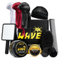 Wave Pomade for Men Strong Hold Easy Wash Hair Cream Grease, Promotes Layered Waves, Moisture, Shine, Brush and Durag Cap Set