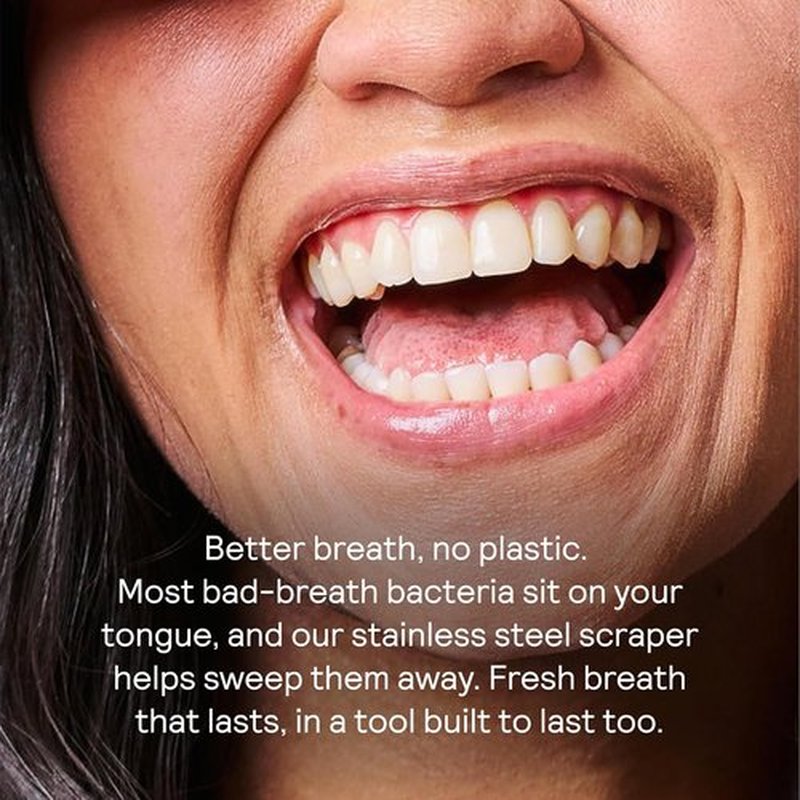 HUPPY Stainless Steel Tongue Cleaner - Reusable Scraper for Fresh Breath & Oral Hygiene | Durable Zero-Waste Tool