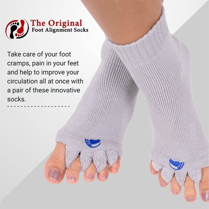 My Happy Feet Foot Alignment Socks with Toe Separators for Men or Women | Green and Black