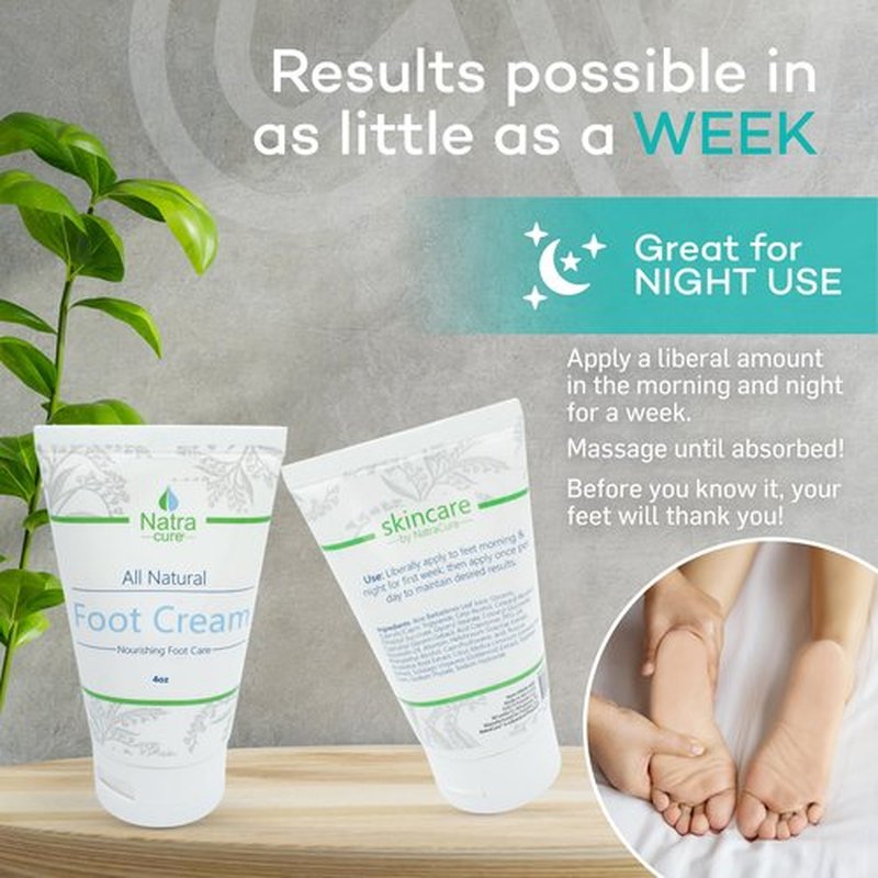 NatraCure Foot Repair Cream for Dry Cracked Heels & All Natural Foot Lotion for Dry Cracked Tired Feet Relief – Foot Moisturizer Pedicure Lotion & Foot Crack Cream for Foot Softening Treatment – 4 oz