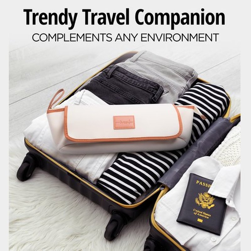 tressific Heat Resistant Hair Tools Travel Bag | 17-Inch Extra Long Storage Case for Curling Irons, Flat Irons, and Styler Brushes | Padded Protective Organizer for Travel & Home