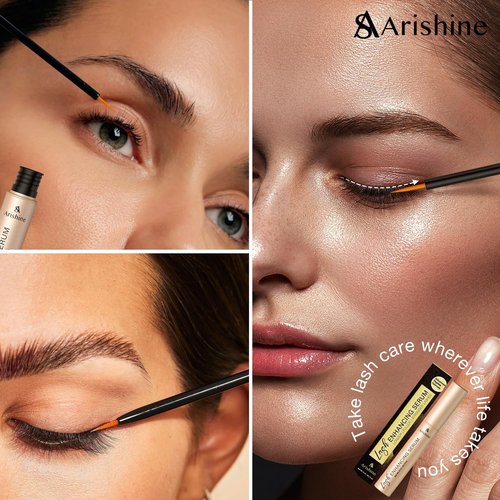 Eyelash Growth Serum, Lash & Brow Serum: Peptide Lash & Brow Enhancer for Fuller, Longer-Looking Lashes & Brows – Ginseng & Amino Acids – 3 mL