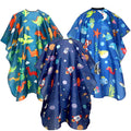 FEBSNOW 3 Pack Kids Hair Cutting Cape Professional Hairdressing Salon Cape for Children Salon Barber Styling Coloring Hair Hair Cutting Cape Accessories（3 Style）