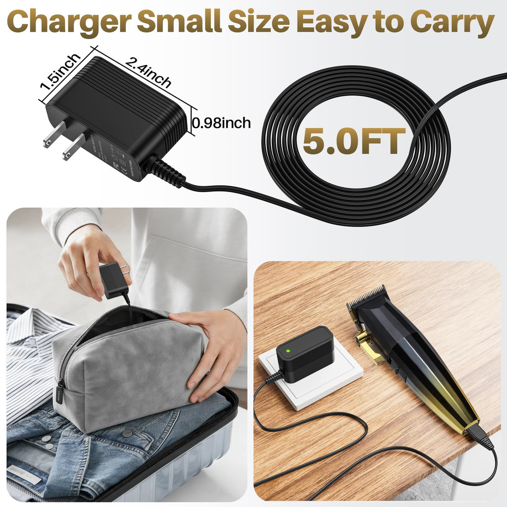 5V Charger for JRL Clipper FF 2020C FF 2020T FF2020C FF2020T FreshFade Professional Cordless Hair Rechargeable Trimmer Clippers KA0601A-0501000CNS Power Cord